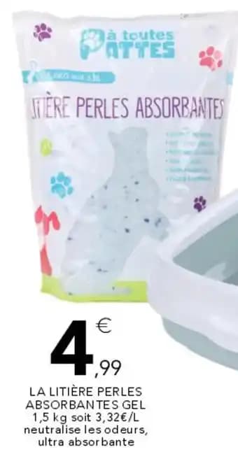La litière perles absorbantes gel 1.5 kg