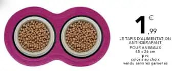 Le tapis d'alimentation anti-derapant pour animaux