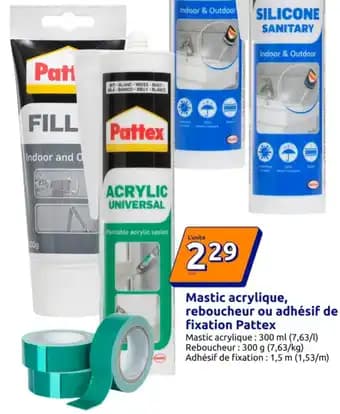 Promotion Exclusives de 2
Mastic acrylique : Découvrez l'Offre incontournable