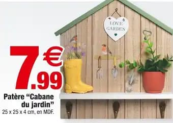 Patère Cabane du jardin