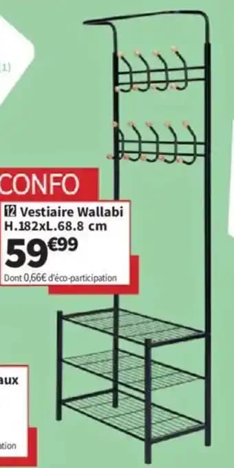 Vestiaire Wallabi H.182xL.68.8 cm