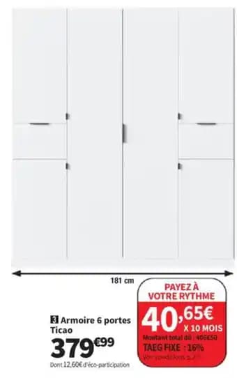 Armoire 6 portes Ticao