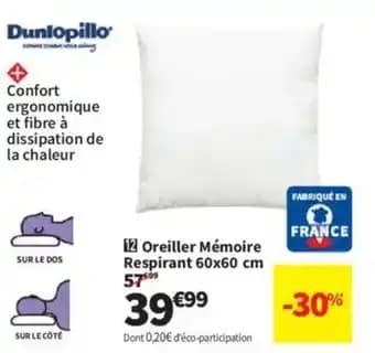 Oreiller Mémoire Respirant