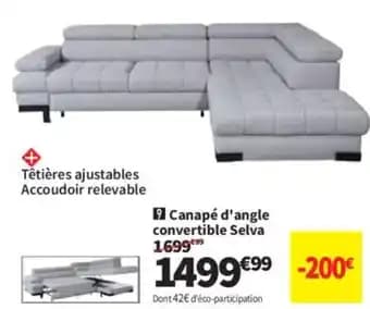 Canapé d'angle convertible Selva