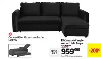 Canapé d'angle convertible Freya