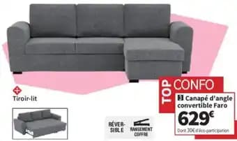 Canapé d'angle convertible Faro