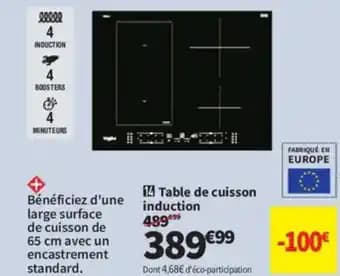 Table de cuisson induction