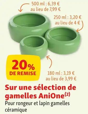 ANIONE 20% DE REMISE Sur une sélection de gamelles AniOne