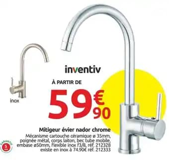 INVENTIV Mitigeur évier nador chrome