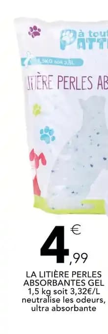 PATTES À TOUTES La litière perles absorbantes gel