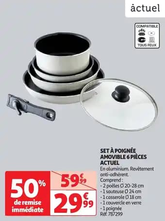 Set à poignée amovible 6 pièces actuel