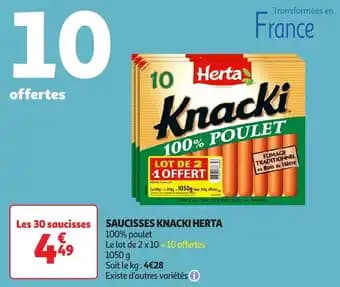 Promotion Exclusives de 9
Knacki herta : Découvrez l'Offre incontournable