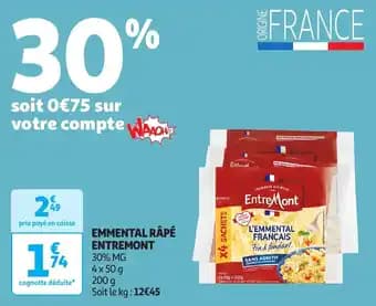 Emmental râpé entremont 50 g