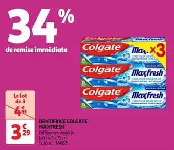 Promotion Exclusives de 21
Colgate : Découvrez l'Offre incontournable