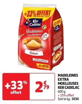 Madeleines extra moelleuses ker cadelac 600 g