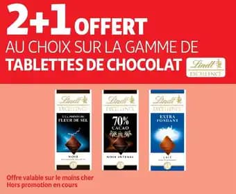 Au choix sur la gamme de tablettes de chocolat lindt