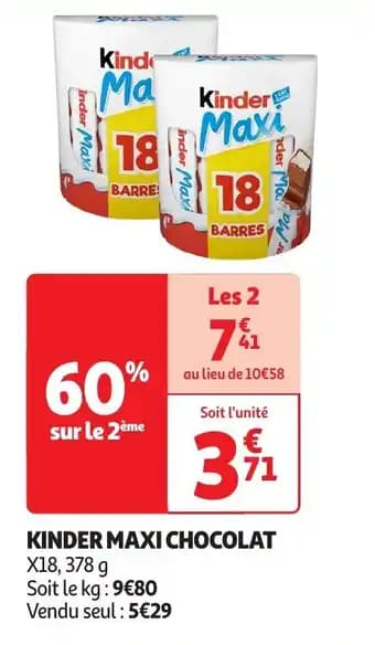 Kinder maxi chocolat 378 g