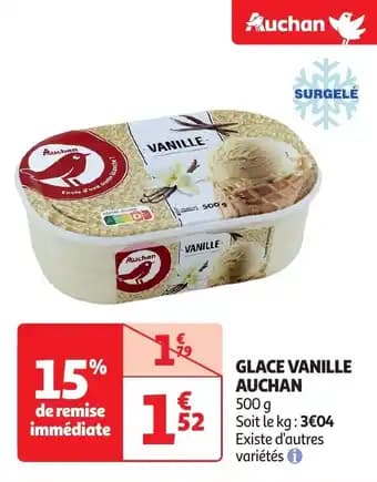 Glace vanille auchan 500 g