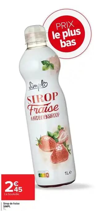 SIMPL Sirop de fraise 1 l