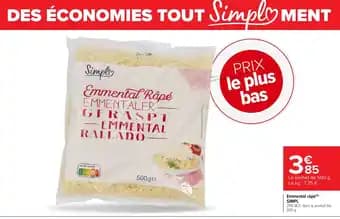 SIMPL Emmental râpé 500 g