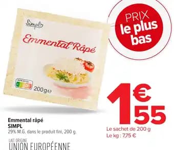 SIMPL Emmental Râpé 200 g