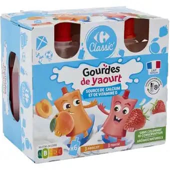CARREFOUR CLASSIC' Gourdes de yaourt aux fruits