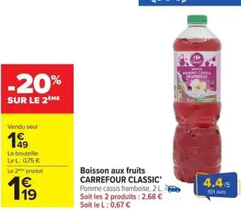 Boisson aux fruits CARREFOUR CLASSIC' 2 l
