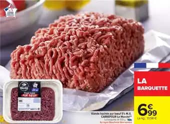 Viande hachée pur bœuf 5% M.G. CARREFOUR Le Marché 500 g