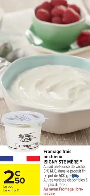 Fromage frais onctueux ISIGNY STE MÈRE 500 g