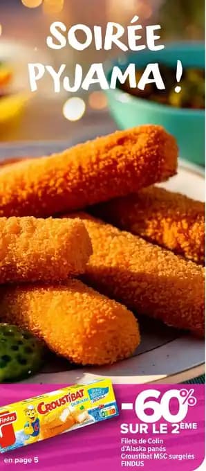 Filets de Colin d'Alaska panés Croustibat MSC surgelés FINDUS