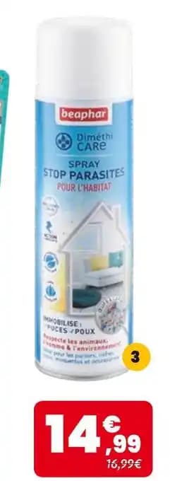 BEPAHR Spray stop parasites pour habitat - 250ml