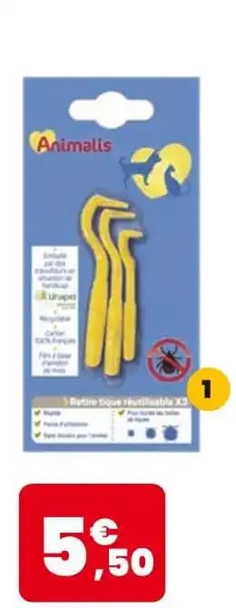 ANIMALIS Retire tiques x3