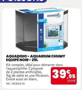 AQUADISIO Aquarium chumy équipé noir - 25l