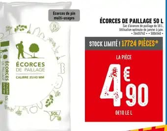 Écorces de paillage 50 L