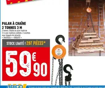 Palan à chaîne 2 tonnes 3 m