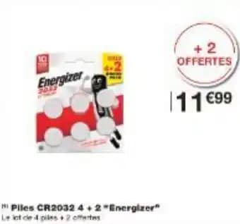 Piles CR2032 4+2 Energizer