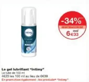 Le gel lubrifiant Intimy 180 ml