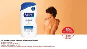 Gel douche Natural Prébiotic Protection + Sanex 425 ml