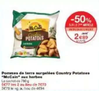 Pommes de terre surgelées Country Potatoes McCain aux herbes