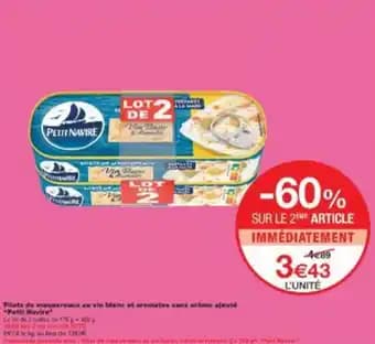 Filets de maquereaux au vin blanc at aromates sans arôme ajouté Pelit Navire 175 g