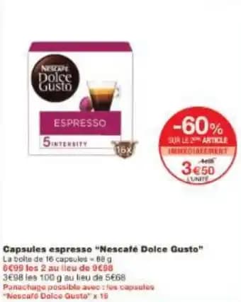 Capsules espresso Nescafé Dolce Gusto 68 g
