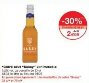 Cidre brut Sassy L'inimitable 33 cl