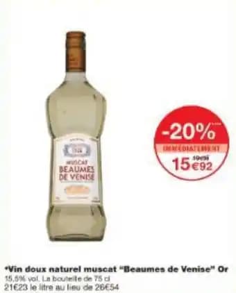 Vin doux naturel muscat Beaumes de Venise Or 75 cl