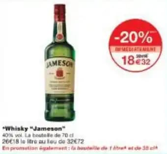 Promotion Exclusives de 2
Jameson : Découvrez l'Offre incontournable
