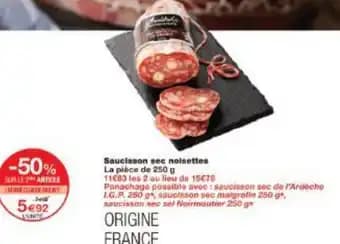 Saucisson sec noisettes 250 g