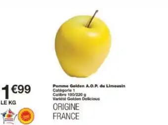 Pomme Golden A.O.P. du Limousin 190 / 220 g