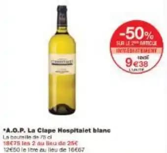 A.O.P. La Clape Hospitalet blanc 75 cl