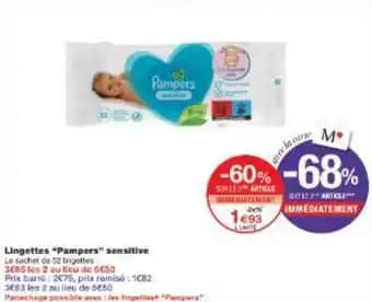 Lingettes Pampers sensitive