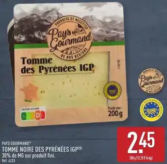 Pays gourmand tomme noire des pyrénées igp 200 g