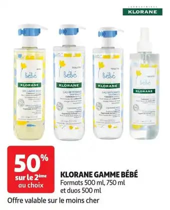 Promotion Exclusives de 2
Klorane bébé : Découvrez l'Offre incontournable